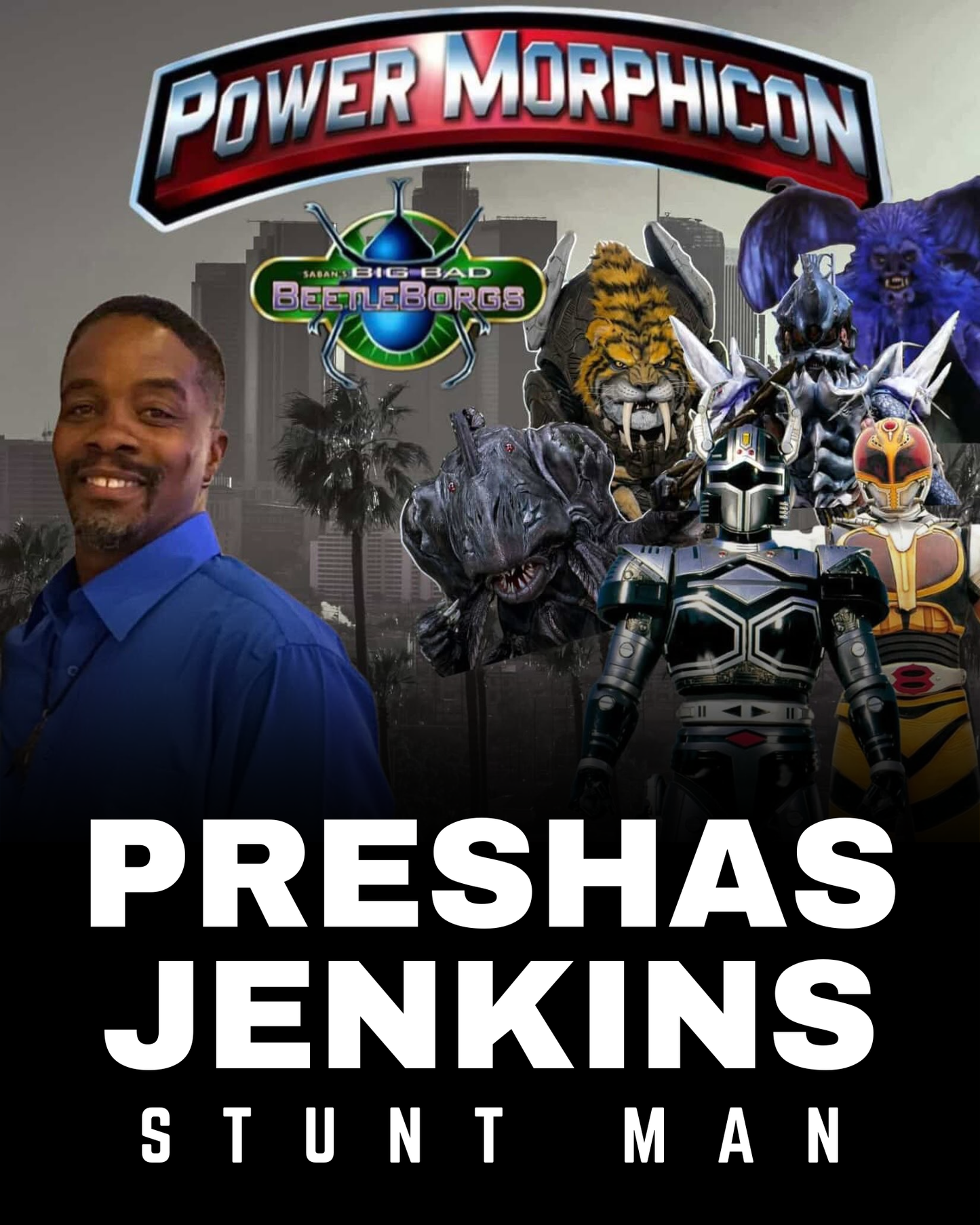 Preshas Jenkins Stuntman Autographed Print – Big Bad Beetleborgs