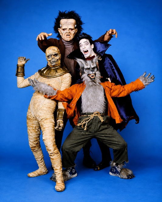 Joe Hackett “Monsters of Hillhurst” Blue Background Autographed Print – Big Bad Beetleborgs