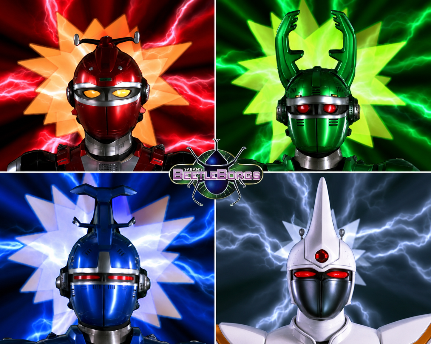 Warren Berkow, Wesley Barker, Shannon Chandler & Herbie Baez Quadruple-Signed Beetleborgs Print