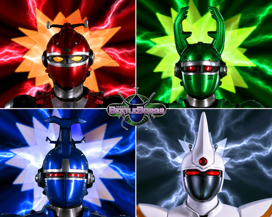 Warren Berkow, Wesley Barker, Shannon Chandler & Herbie Baez Quadruple-Signed Beetleborgs Print