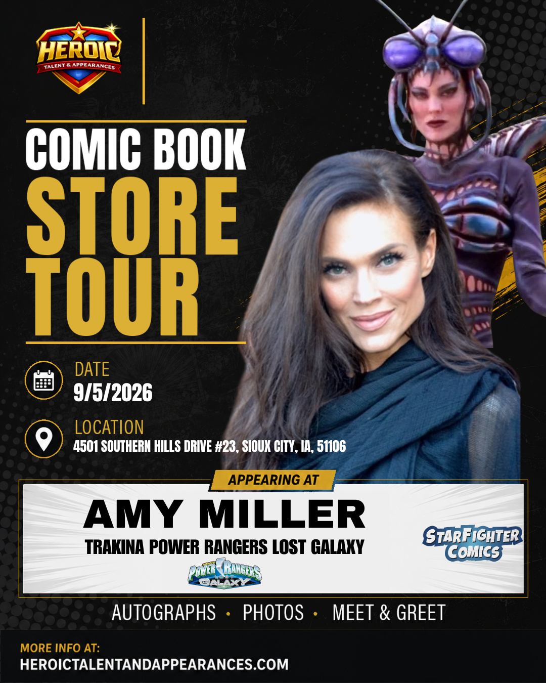 Starfighter Comics Amy Miller & Phillip Andrew Appearance Fee