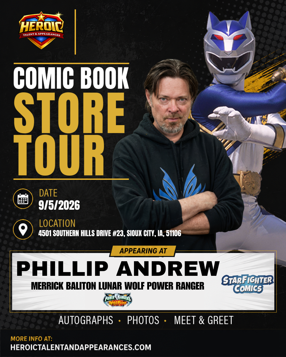 Starfighter Comics Amy Miller & Phillip Andrew Appearance Fee